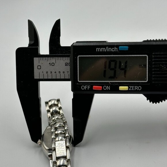 3/$30 L.A. Express Watch Women Silver Tone Blue Mother Of Pearl Dial 6.5" - Picture 12 of 14